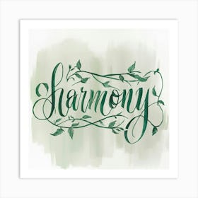 Harmony Calligraphy Art Print