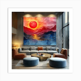 Sunset Painting Art Print