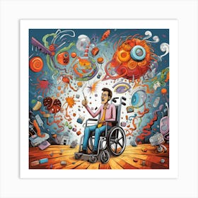 Man In A Wheelchair 1 Art Print