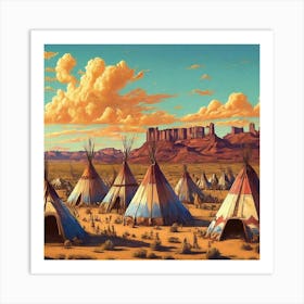 Teepees In The Desert Póster