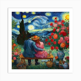 Starry Night Love Is Love Art Print