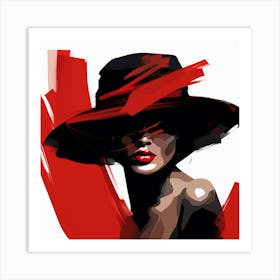 Woman In Red Hat 4 Art Print