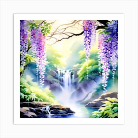 Wisteria Waterfall Art Print