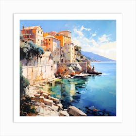 Cobblestone Whispers: Impressionist Elegance Art Print