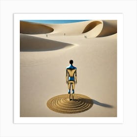 Man In The Sand 5 Art Print