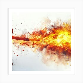 Abstract Of A Woman Fighting Fire Art Print