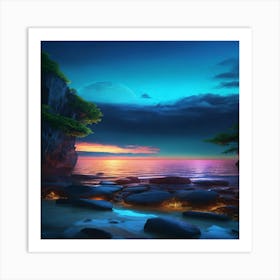 Sunset In The Sea Art Print
