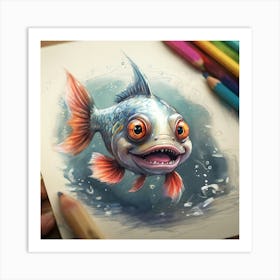 Fish Drawing 6 Art Print