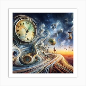 Clock In The Sky Art Print