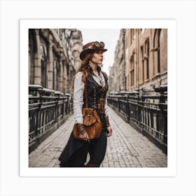 Steampunk Woman Art Print