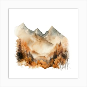 Watercolor Mountains 1 Art Print