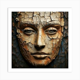 Firefly Face, Cracks, Spots, Chips, Textured, Weathered, Aged, Worn, Detailed, Intricate, Expressive (11) Art Print