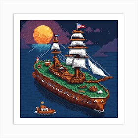 Pixel Ship Art Print