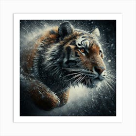 Tiger In The Snow Art Print