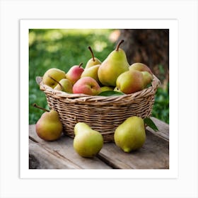 Pears In A Basket 5 Art Print