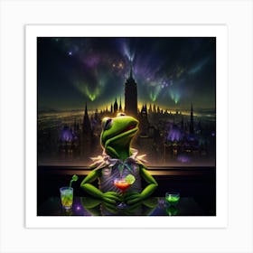 Cheers Kermit 🍹 Art Print