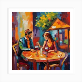 Couple At A Table Art Print