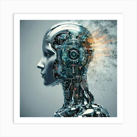 Robot Head Art Print