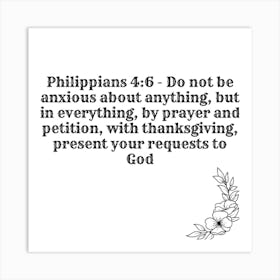 Philippians 4:6 Art Print