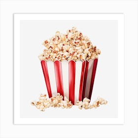 Popcorn On Black Background 1 Art Print