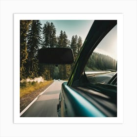 Car Driving Down A Road Art Print