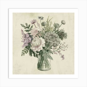 Dahlias In A Vase Art Print