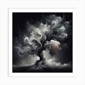 Abstract modernist Smoky tree Art Print