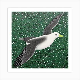 Ohara Koson Inspired Bird Painting Albatross 3 Square Art Print