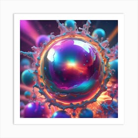 3d Rendering Of A Sphere Art Print