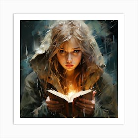 Girl Reading A Book Art Print