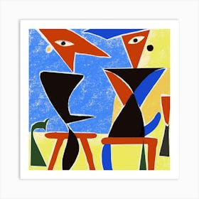 Two People Sitting On Chairs Art Print