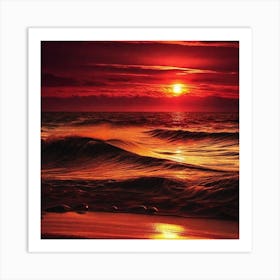 Sunset On The Beach 207 Art Print