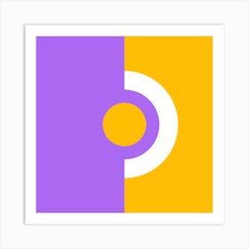 Purple And Yellow Circle Art Print