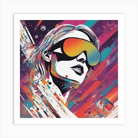 New Poster For Ray Ban Speed, In The Style Of Psychedelic Figuration, Eiko Ojala, Ian Davenport, Sci (9) 1 Art Print