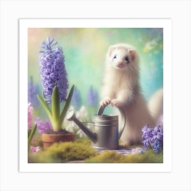 Ferret In The Garden Art Print