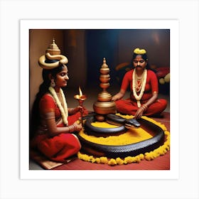 INDIA SNAKE PRAYERS Art Print