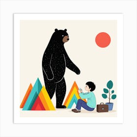 Bear With A Child 8 Art Print