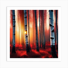 Sunset In The Forest 47 Art Print