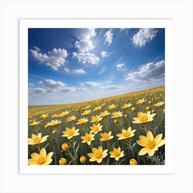 Field Of Yellow Flowers 13 Art Print