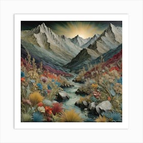 'River Valley' - Style of William Morris Art Print