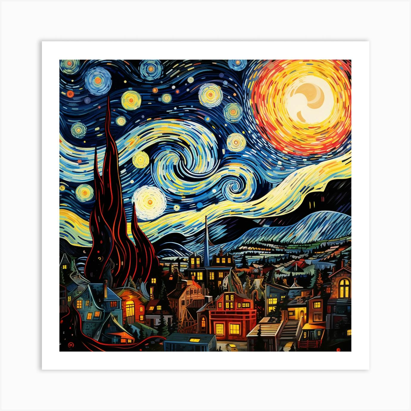 Starry Night Art Print by David Arts Fy