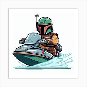 Boba Fett Jet Skiing Art Print