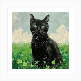 Shamrock Cat 5 Art Print