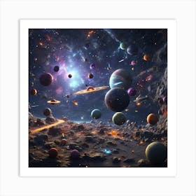 Planets In Space Art Print