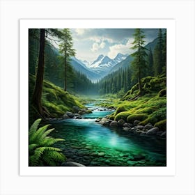 River In The Mountains Art Print