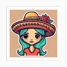 Mexico Hat Sticker 2d Cute Fantasy Dreamy Vector Illustration 2d Flat Centered By Tim Burton (3) Art Print