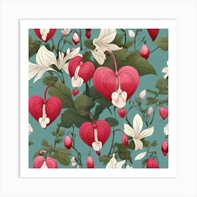 Flowers of Bleeding heart, Vector art 4 Art Print