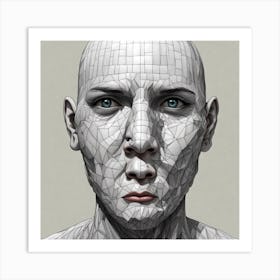 Polygonal Face Art Print