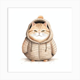 Cat In A Hoodie Art Print