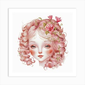 Pink Haired Girl 1 Art Print